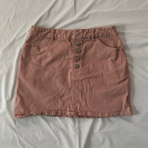 Women's Button-Front Skirt in Pink